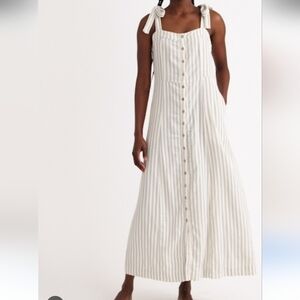 Faherty 100% Organic Cotton Maxi Dress With Tie Straps Midi/Maxi Small